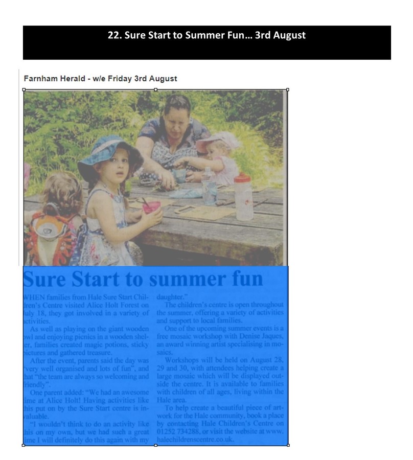 Sure Start to Summer Fun - 3rd August